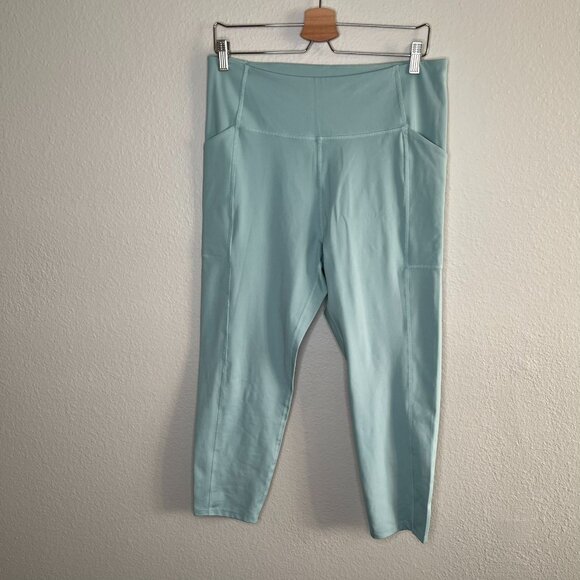 Girlfriend Collective Light Blue High-Waisted Side Pocket Active Leggings XXL - Picture 6 of 9